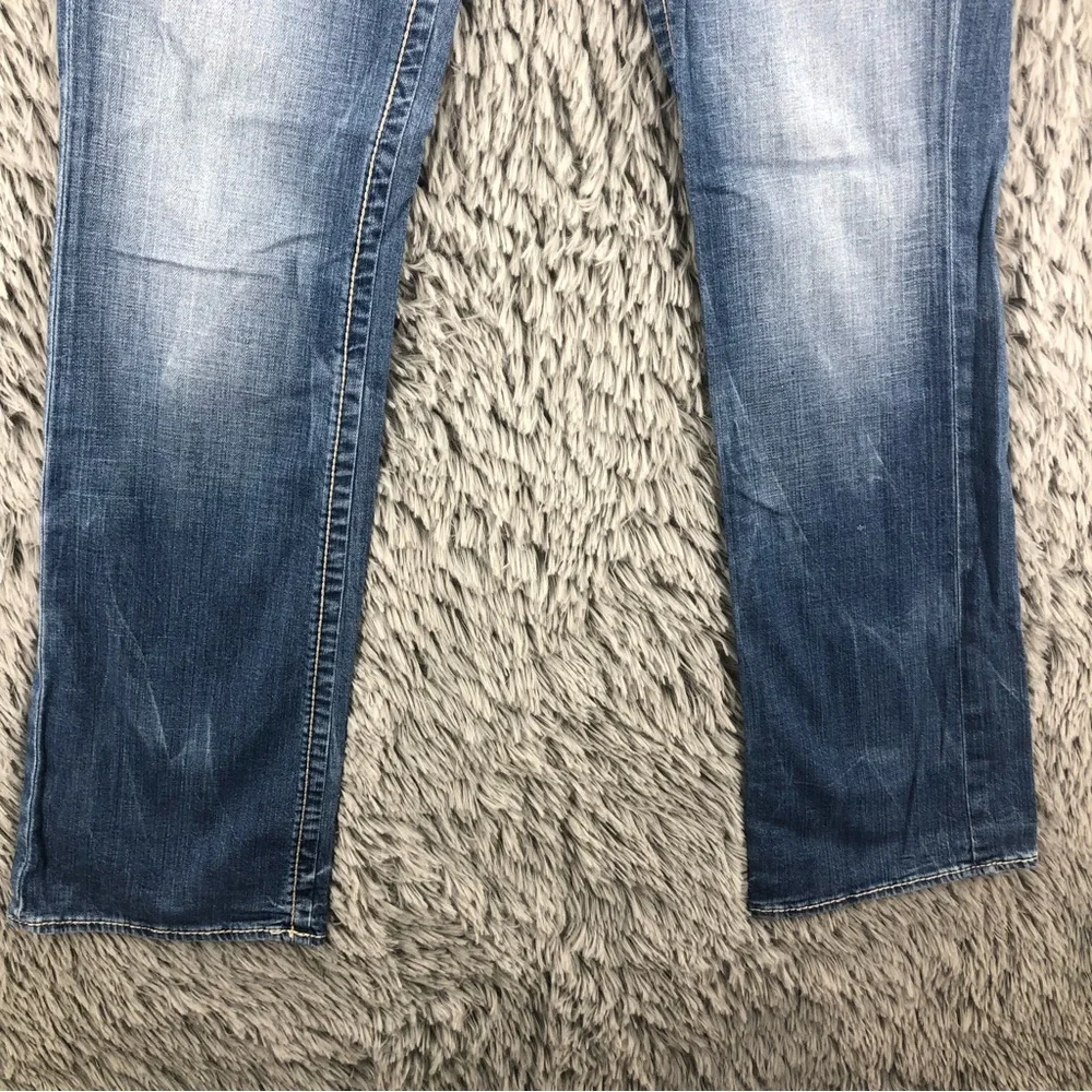 BKE Buckle Jeans Mens 31L Aiden Blue Bootcut Whiskered